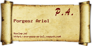 Porgesz Ariel névjegykártya
